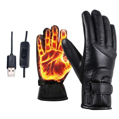 Mood Tech Electric USB Heated Gloves Winter Warming Thermal Ski Snow Hand Warm Windproof