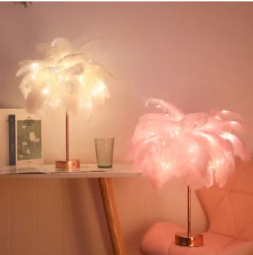 Mood Tech Remote Control Feather Table Lamp