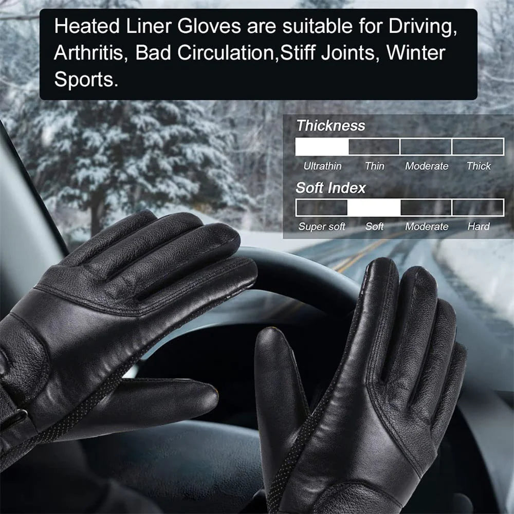 Mood Tech Electric USB Heated Gloves Winter Warming Thermal Ski Snow Hand Warm Windproof