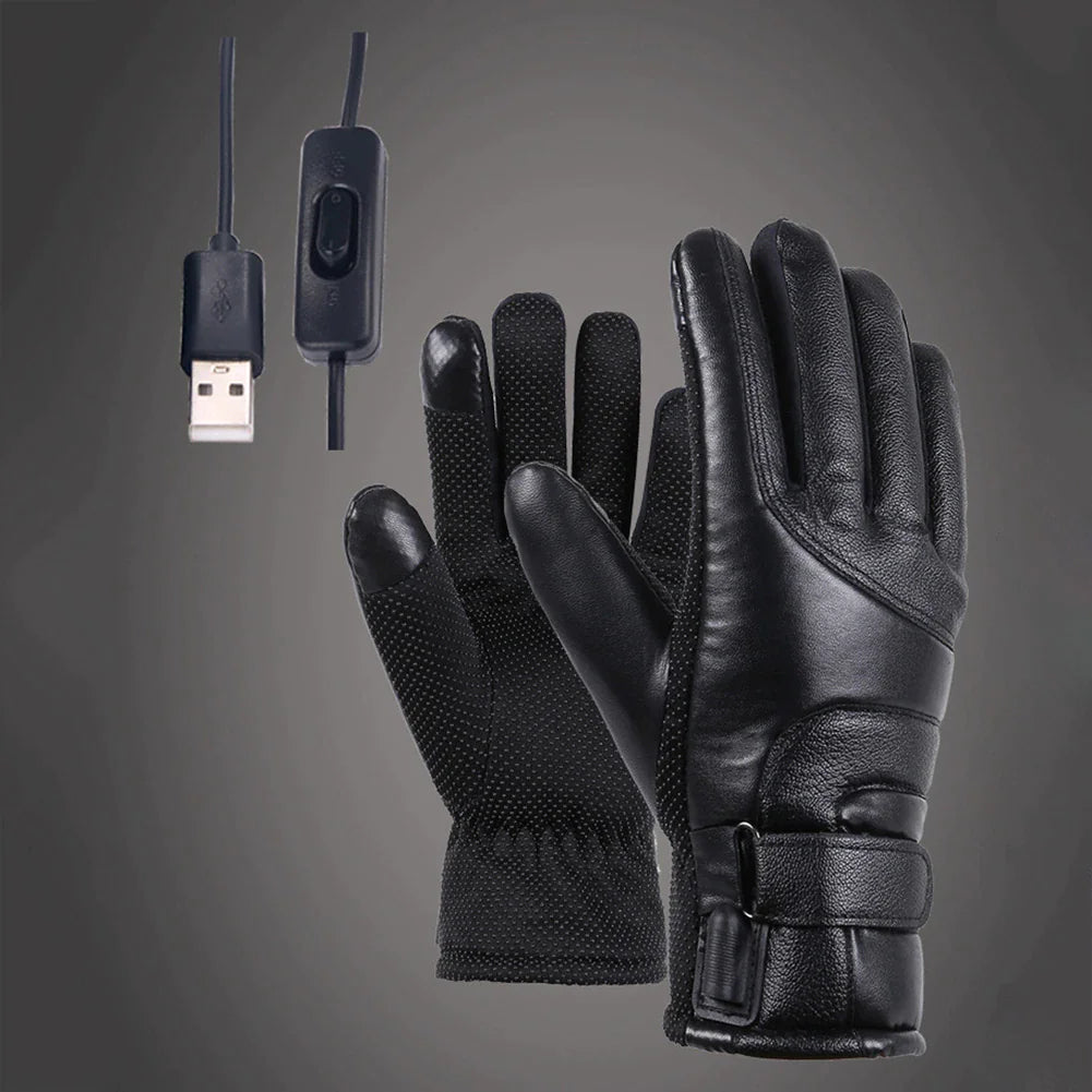 Mood Tech Electric USB Heated Gloves Winter Warming Thermal Ski Snow Hand Warm Windproof