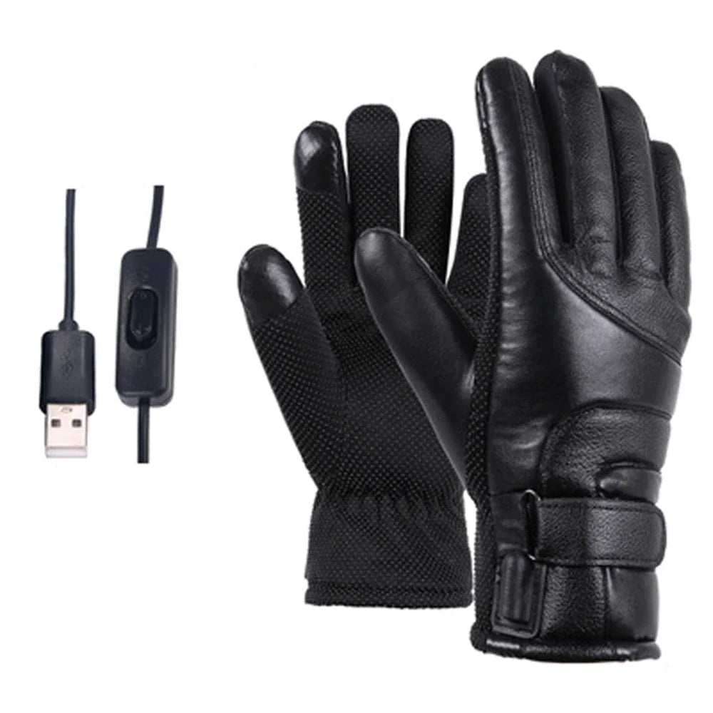 Mood Tech Electric USB Heated Gloves Winter Warming Thermal Ski Snow Hand Warm Windproof