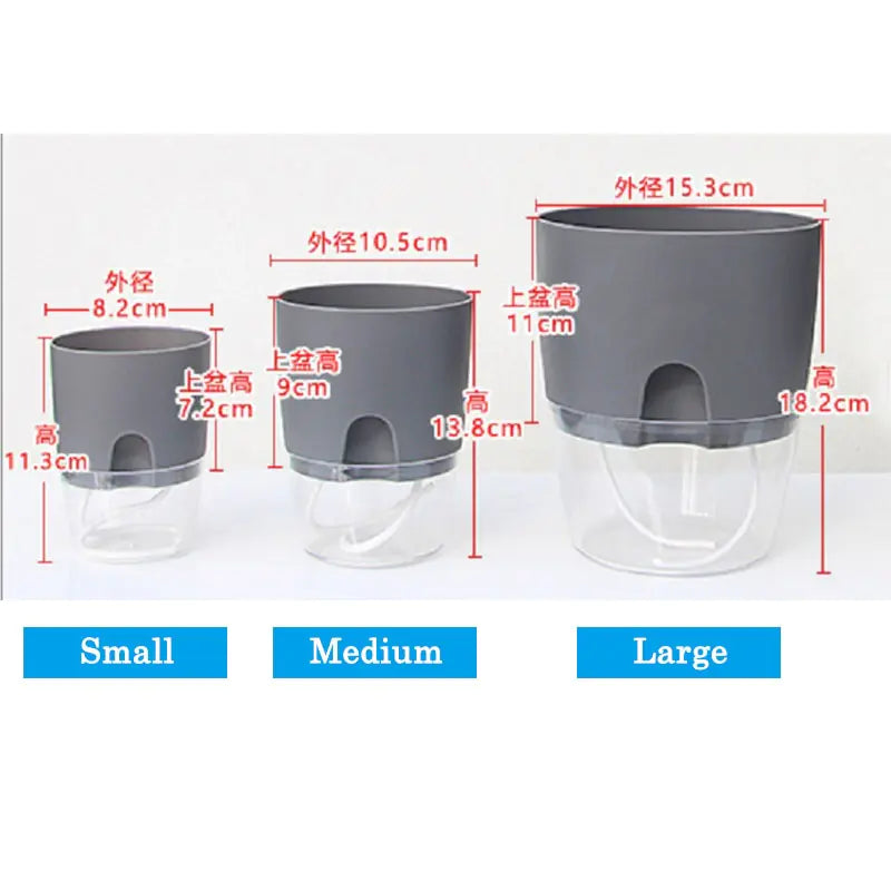 Mood Tech Transparent Double-Layer Self-Watering Flower Pot