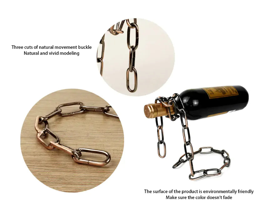 Mood Tech Magic Iron Chain Wine Bottle Holder